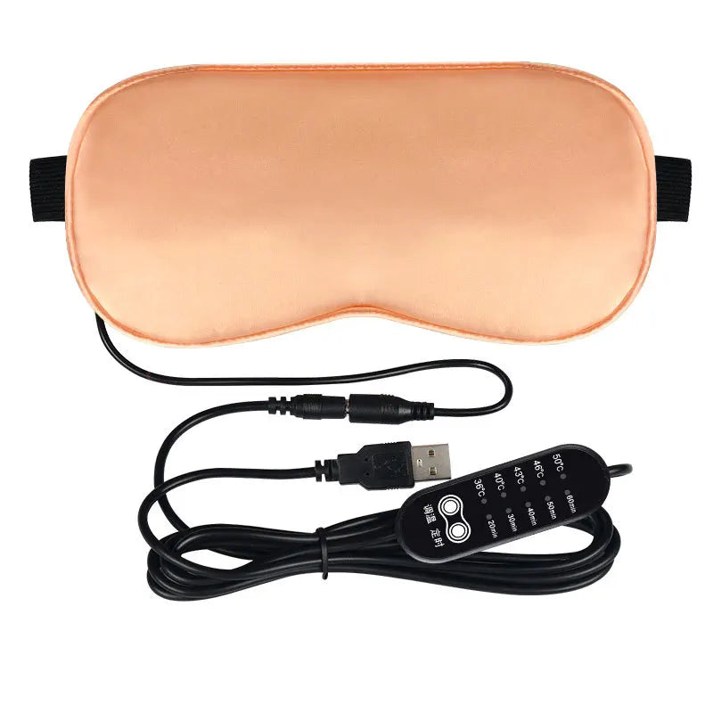 Máscara de Dormir con Compresa Caliente USB de Seda Natural