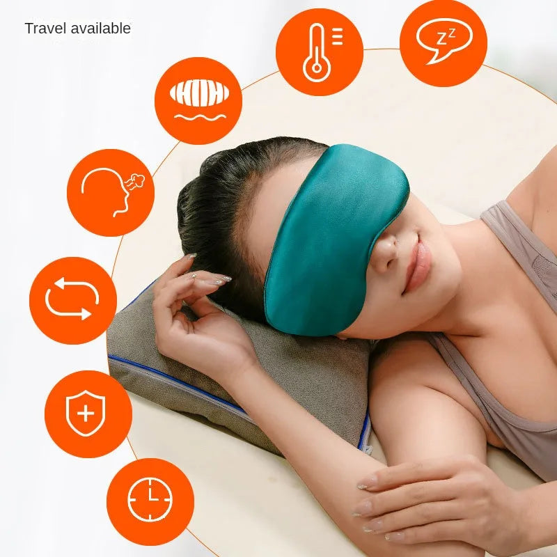 Máscara de Dormir con Compresa Caliente USB de Seda Natural