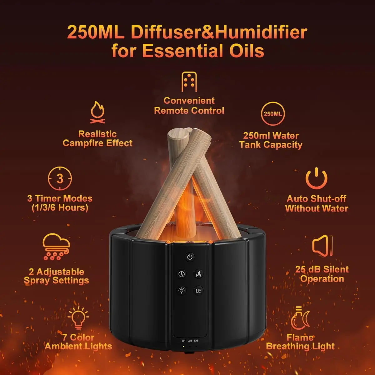 Campfire Aroma Diffuser – Hogar Saludable con Estilo